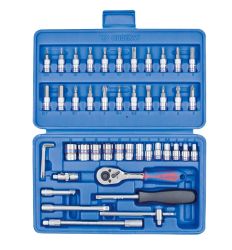 Набір головок 46 одиниць 1/4" з принаддям