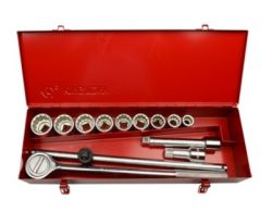 Набір торцевих головок з приладдям 3/4", 12-гранні 13 одиниць
