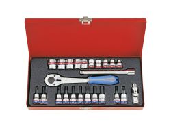 Набір головок 3/8" 12-гр дюйм, подовжувач, трищітка, кардан