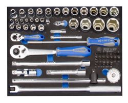 Набір торцевих головок 1/2" з принаддям ложемент, 60 одиниць