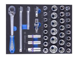 Набір торцевих головок 1/2" з принаддям ложемент, 37 одиниць
