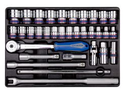 Набір торцевих головок 1/2" з принаддям ложемент, 33 одиниць