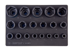 Набір ударних головок 1/2", ложемент, 19 одиниць