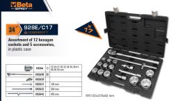 Набір головок для гайкових ключів з ручками 928E/C17 3/4 -17 одиниць