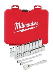 Набір головок метричних 1/4" MILWAUKEE з храповиком, (28шт), пластиковий кейс