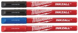 Набір маркерів Fine Tip InkZAll MILWAUKEE, синій/червоний/чорний/чорний, (4шт)