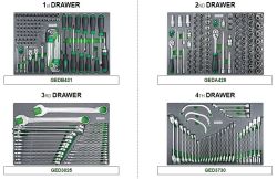 Візок з інструментом для автосервісу TOPTUL (Pro-Plus) 8 секцій 448ед. сіра GE-44803