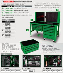Підкатна інструментальна візок TOPTUL 5 секцій (під верстак) TCAB0501