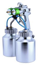 Пістолет фарбувальний пневматичний HVLP 1,3 (2 бачка, 2 форсунки) AUARITA PT-29B-1.3