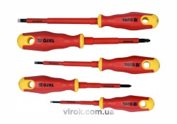 Набір викруток діелектричних ізольованих YATO до 1000 V. 5 шт. [10/40]