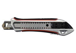 Ніж YATO з висувним лезом з відломними сегментами: M=18мм, SK5, Zn/TPR/ABS, фіксатор, F 20N [12/144]