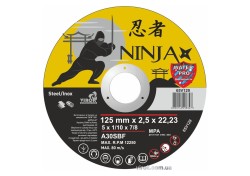 Диск відрізний по металу/нержав. сталі NINJA : Ø= 125 х 22.23 мм, t= 2,5 мм (25шт/уп)