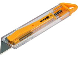 Ніж з висувним трапецевидним лезом VOREL: безпечний, 130х24 мм, лезо 61x19 мм [24/288]