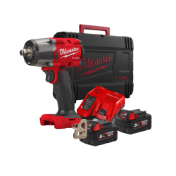 Гайкокрут імпульсний компактний 1/2" (881 Нм) з фрикційним кільцем MILWAUKEE M18 FMTIW2F12-502X , (+ заряд.пристрій, 2 акум., HD