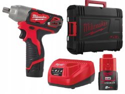 Гайкокрут акумуляторний 1/2" MILWAUKEE, M12 BIW12-202C, 138Нм, (+зар.пристрій, 2 акум.Х 2Аг, кейс)