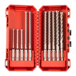 Набір із 10 бурів SDS+ MX4 Set 3 MILWAUKEE 4932492115, пластиковий кейс