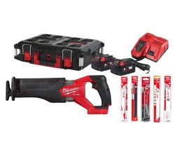 Пила шабельна акумуляторна MILWAUKEE, M18 FSZ100P-502P (+ЗП, 2ак.Х 5Аг, набір полотен, PACKOUT)