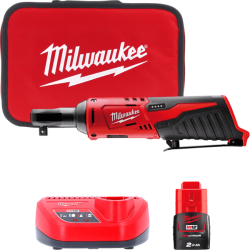 Гайкокрут кутовий акумуляторний 3/8" MILWAUKEE, M12 IR-201B, 47Нм, (+ заряд.пристрій, 1 акум.Х 2Аг, сумка для інструментів)