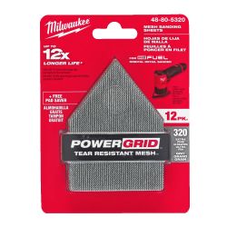 Сітка шліфувальна HL MILWAUKEE, 67х92мм, зерно 320, (12шт+подложка) (для M12 FDSS)