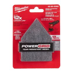 Сітка шліфувальна HL MILWAUKEE, 67х92мм, зерно 80, (12шт+подложка) (для M12 FDSS)