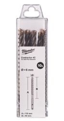 Бур SDS-PLUS 4C Contractor MILWAUKEE, O6х110мм, (10шт)