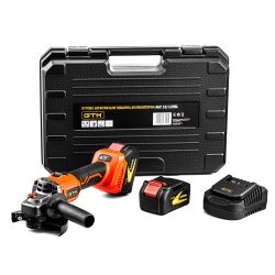 Кутова шліфмашина ак. 125мм AGC18/125BL, 18В, 3000-8500об/хв +акум.4Аг-2шт, зарядний пристрій