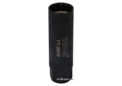 Головка торцева 12-гранна до свічок двигунів YATO : квадрат 3/8