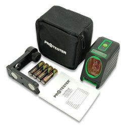 Лазерний нівелір, 2 лінії, 1H/1V, 2 лазерні модулі (зелений промінь) PROTESTER LL202G