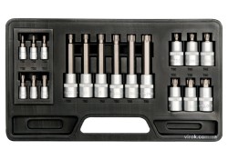 Набір головок торцевих з насадками TORX YATO : квадрат 1/2