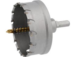 Свердло коронка по металу TCT YATO: Ø80 x 103 мм, товщ. до 25мм, з напрямним, 6-гран. хвост 3/8" [4]