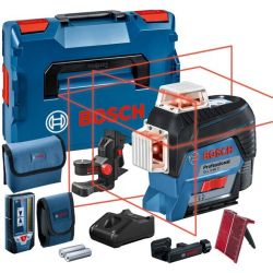 Нівелір лазерний Bosch GLL 3-80 C +LR7 +BM1, 12В, L-Boxx, 24м/120м, ±0,2 мм/м, IP 54