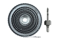 Пили кільцеві по дереву VOREL + свердло Ø=38-127 мм, h=21 мм. направл. Ø-6 мм, кпл. 9 шт. [6/24]