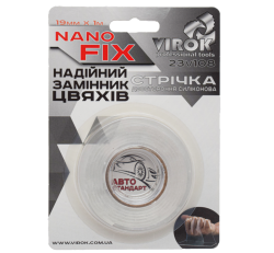 Стрічка 2-стороння силіконова VIROK Nano Fix: 19 мм х 1 м [30]
