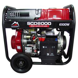 Генераторна установка SCD8000 дизель 1ф 6,5кВт ел.старт, 18л, колеса
