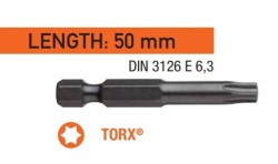 Насадка викруткова USH Industry : TORX T20 x 50 мм. подовжена Уп. 10 шт.