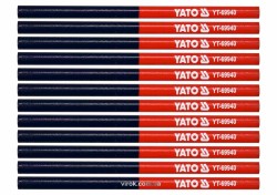 Олівці столярні двоколірні YATO : L= 175 мм, стержень 4 x 2 мм, синьо-червоні, уп. 12 шт [120]