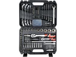 Набір головок торцевих YATO з квадр. 1/4", 1/2" з тріщаткою, устаткуван ключі комбінован, наб 93 ел.