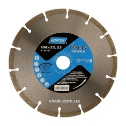 Диск алмазний VULCAN UNI сегментний: Ø= 180/ 22.23 мм (DW)