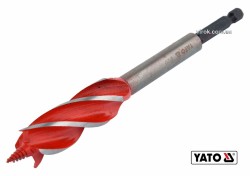 Свердло по дереву YATO : Ø= 20 мм, L= 165 мм, HRC 40-45 з 4 пругами, HEX- 1/4