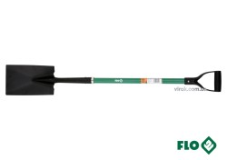 Лопата штикова FLO пряма : 17.5 x 27 x 120 см, сталева основа, скловолоконна ручка [6]