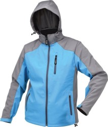 Куртка робоча SOFTSHELL з прикріп капюшоном YATO розм XL, синьо-сіра, 3 кишені, 96% поліес і 4% спан