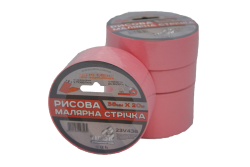 Малярна стрічка рисова VIROK 38мм х 20 м. (Гідростійка/ ідеальний край для фарбування). рожева [63]