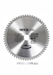 Диск пиляльний победітовий по дереву YATO: 250х30х3.2х2.2 мм, 60 зубців, R.P.M до 6000 1/хв [10/20]