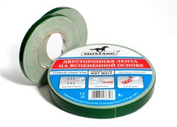 Стрічка 2-ст.спінен.15мм*10м зелена Mustang