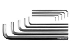 Ключі 6-гранні Г-подібні YATO : Cr-V, М3-17 мм, 10 шт. [5/240]