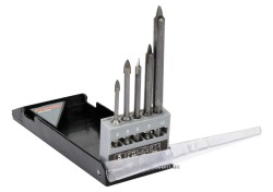 Набір свердл по склу і кераміці STHOR : Ø= 4, 5, 6, 8, 10 мм, YG6X, HEX-1/4