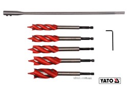 Набір свердл по дереву YATO: Ø=16-25 мм, L=165мм, з 4 пругами, HEX-1/4