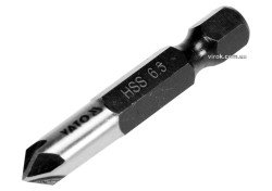 Зенкер конічний по металу YATO : HSS, Ø= 6.3 мм, l= 40 мм, 5 пругів, HEX- 1/4