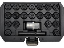 Торцеві головки до гвинтів колісних дисків авто BMW YATO: з квадратом- 1/2", компл. 22 шт [20]