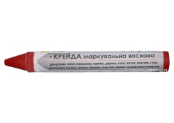 Крейда маркувальна VIROK : червона, 13x120 мм. воскова для різних поверхонь. УП 12 шт.